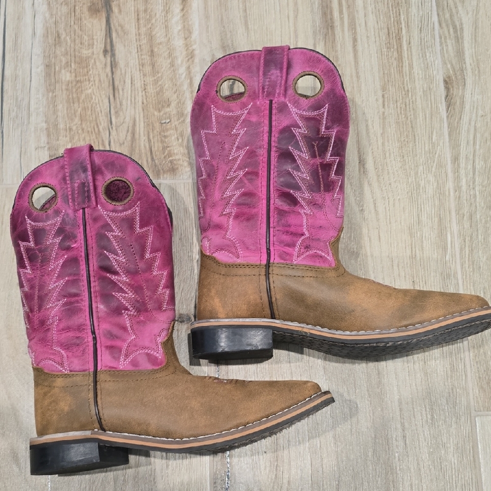Cowgirl Boots Pink/Tan Size 4